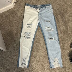 boutique color block jeans